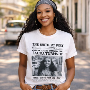 Camisa de periódico personalizada, cumpleaños dive