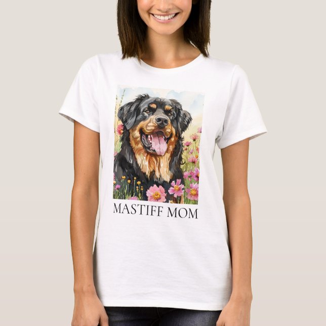Camisa de perro acuarela de mamá de Mastiff (Anverso)