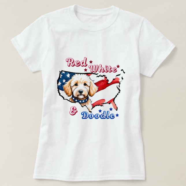 Camisa de perro de Doodle Patriótico (Diseño del anverso)
