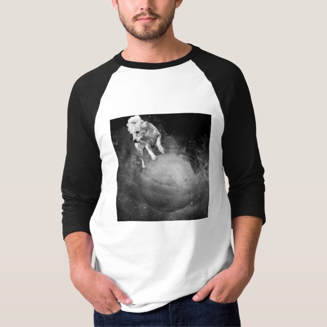 Camisa de perro de galaxia blanca y negra para hom (Anverso)