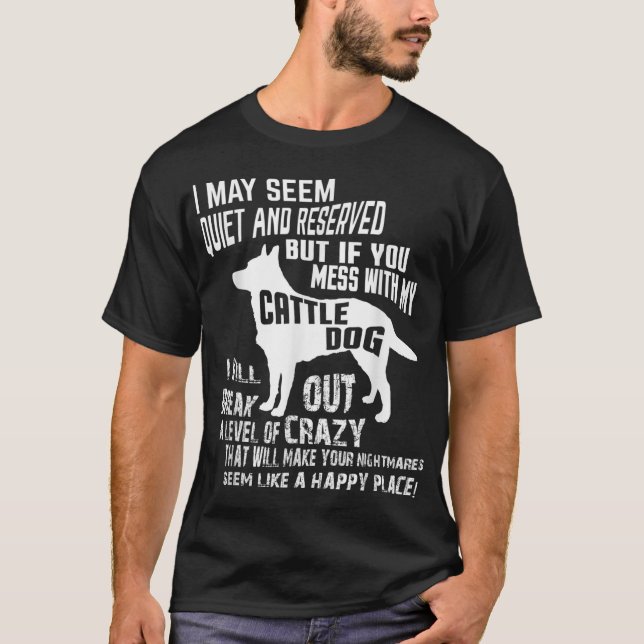 Camisa de perro de ganado loco Crazy Gracioso Blue (Anverso)