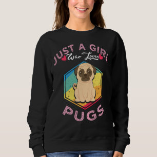 Camisa De Perro Retro Pug Solamente Un Chica Que A