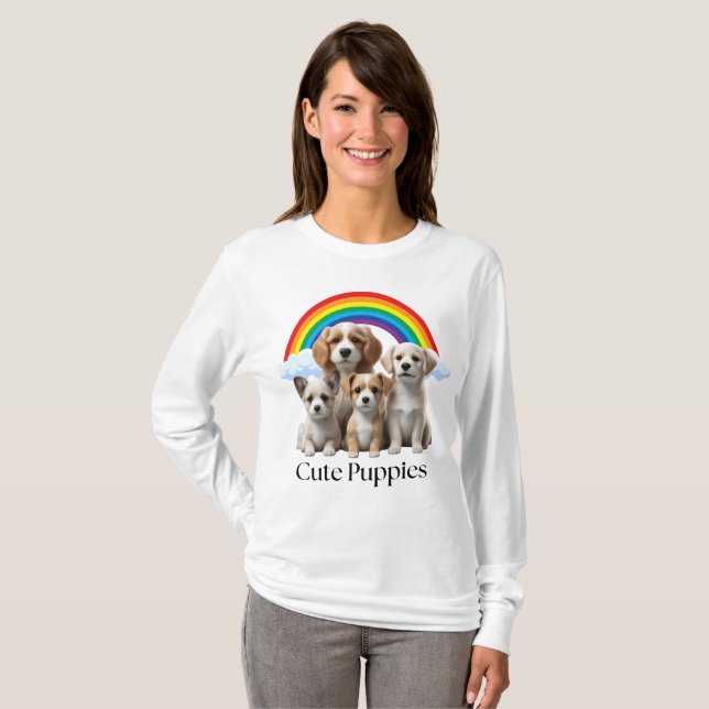 Camisa de Personalizado de amor con cachorros arco (Anverso completo)
