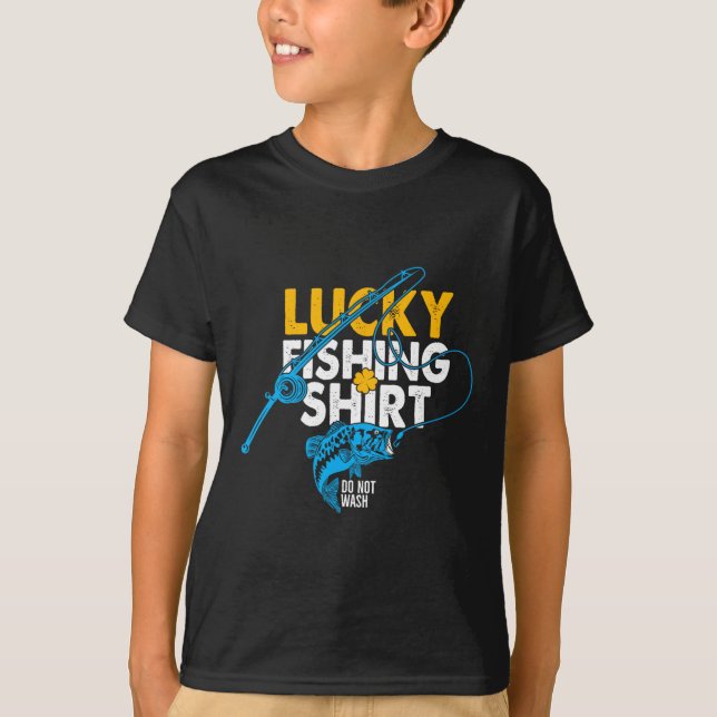 Camisa de pesca con suerte No lavar para un pescad (Anverso)