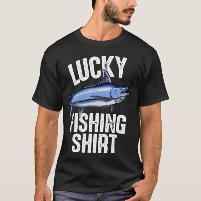 Camisa de Pesca de Marlín Azul Afortunado (Anverso)