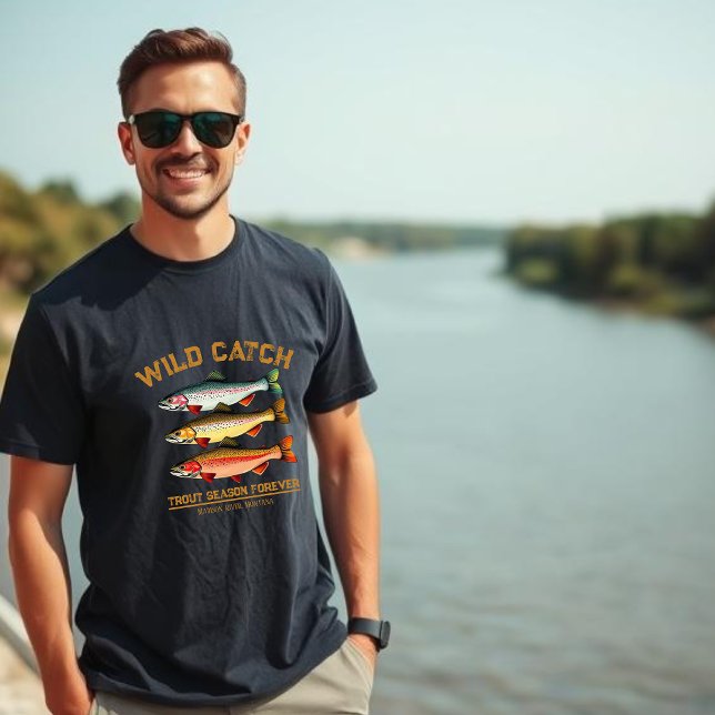 Camisa de pesca de trucha (Wild Catch Trout Season Forever)