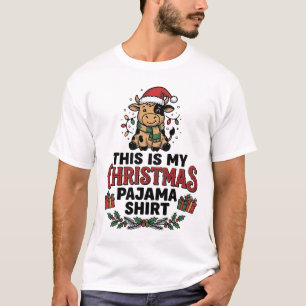 Camisa de pijama de Navidad Diseño festivo de vaca