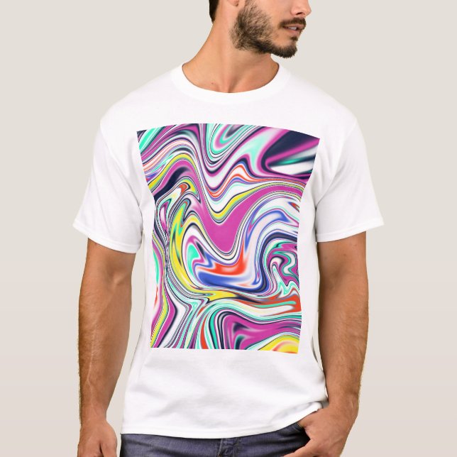 Camisa de pintura líquida colorida abstracta (Anverso)