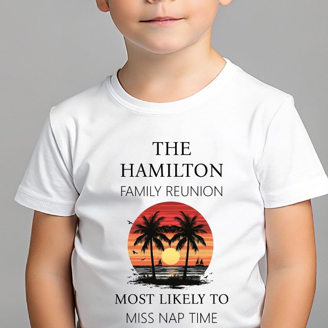 Camisa de playa de Reunión Familiar (Beach kids white family reunion t-shirt)