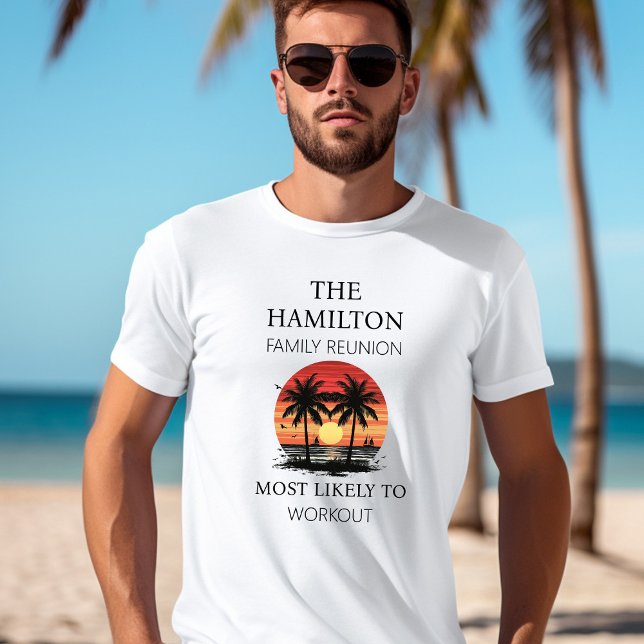 Camisa de playa de Reunión Familiar (Men's Beach Family Reunion Shirt with Customizable Family Trait)