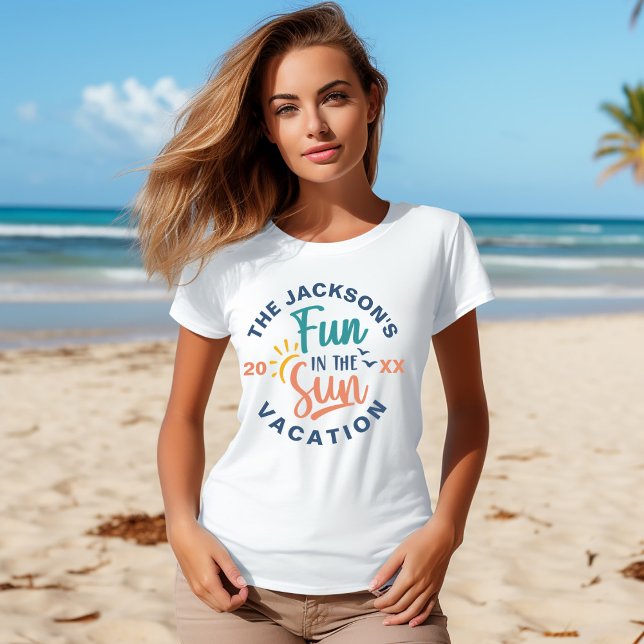 Camisa de playa de vacaciones para familias (Family Fun in the Sun Beach Vacation Shirt)