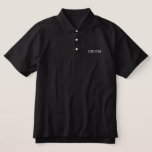 Camisa de polo clásica Mens Groom<br><div class="desc">Camisa de polo clásica para el Groom mostrada en negro con letras bordadas en blanco. Personalizar este artículo o compra como se muestra.</div>