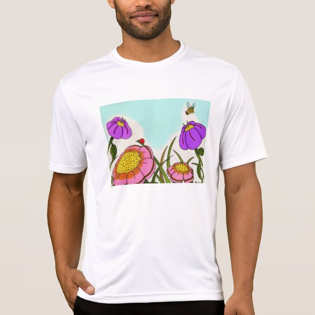 Camisa de prado de flores para hombres de rendimie (Anverso)