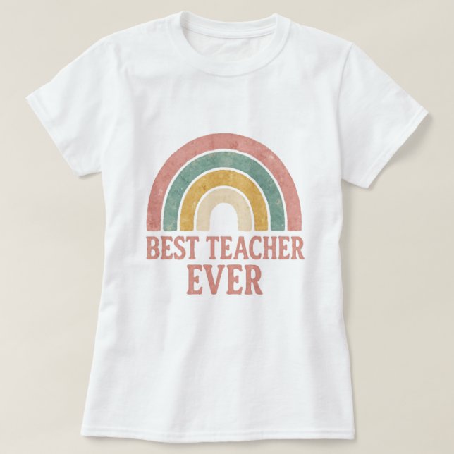 Camisa de profesor de arcoiris acuarela (Diseño del anverso)
