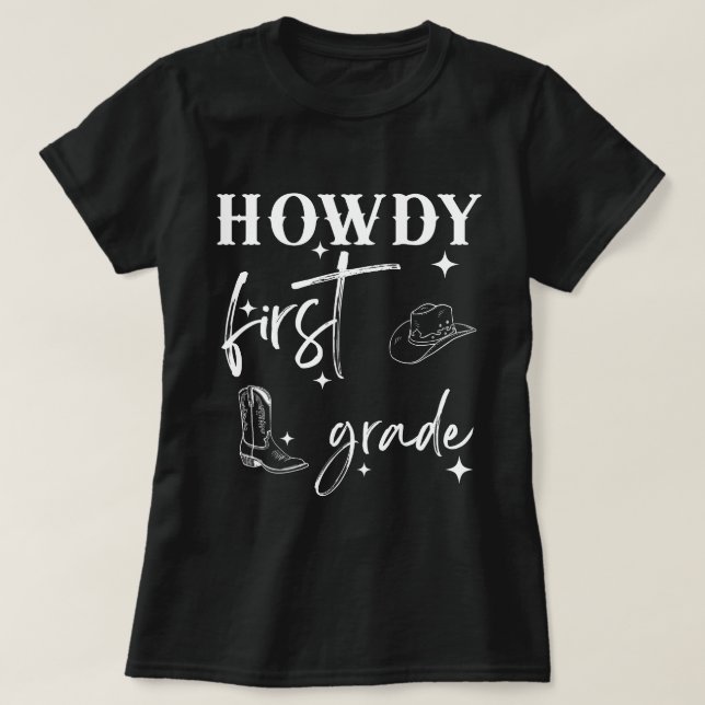 Camisa de profesor de primer grado de Howdy, profe (Diseño del anverso)