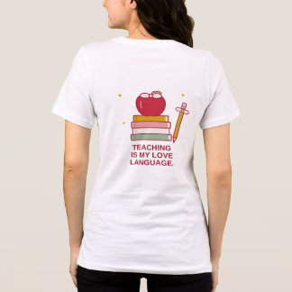 Camisa de Profesora Coqueta con Manzana y Lazo en 