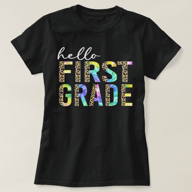 Camisa de profesora de primer grado, leopardo de t (Diseño del anverso)