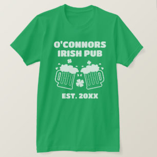 Camisa de pub irlandés verde personalizado para el