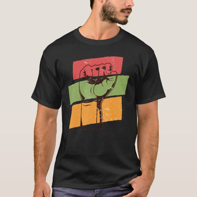 Camisa de Puño Negro Orgullo Africano Americano Hi (Anverso)