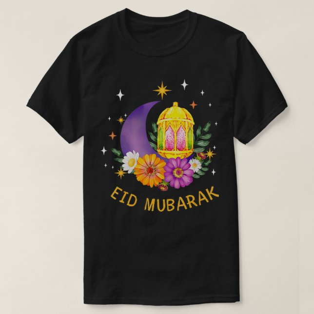 Camisa de Ramadán islámica floral de Eid Mubarak p (Diseño del anverso)