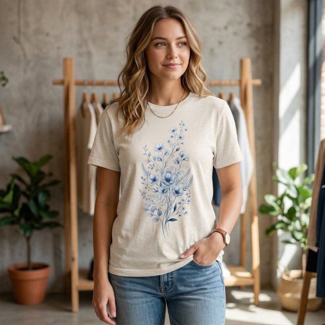 Camisa de ramo de flores azules, Camisa de amante  (Subido por el creador)
