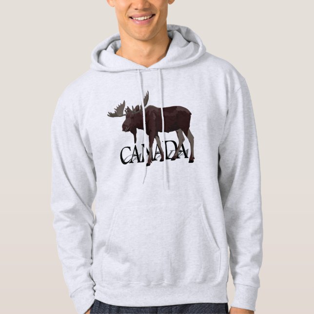 Camisa de recuerdo canadiense de Moose Hoodie Men (Anverso)