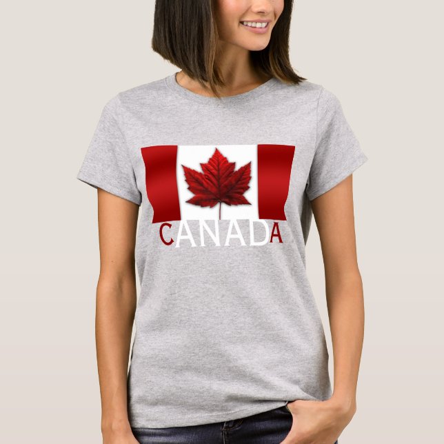 Camisa de recuerdo de Canadá con bandera de Canadá (Anverso)