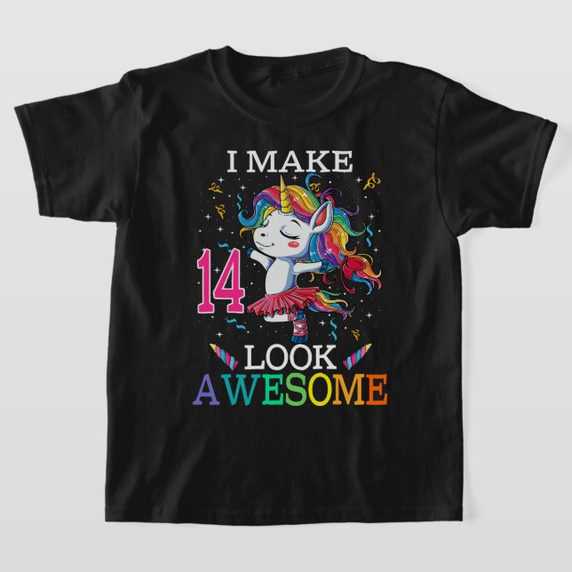 Camisa de regalo de Unicornio por el 14 cumpleaños (Distribución)