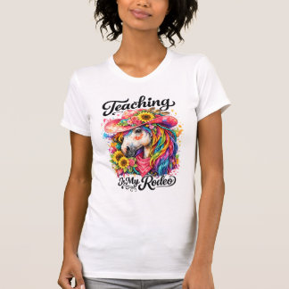 Camisa de Rodeo para Maestros, Tee de Vaquera Flor