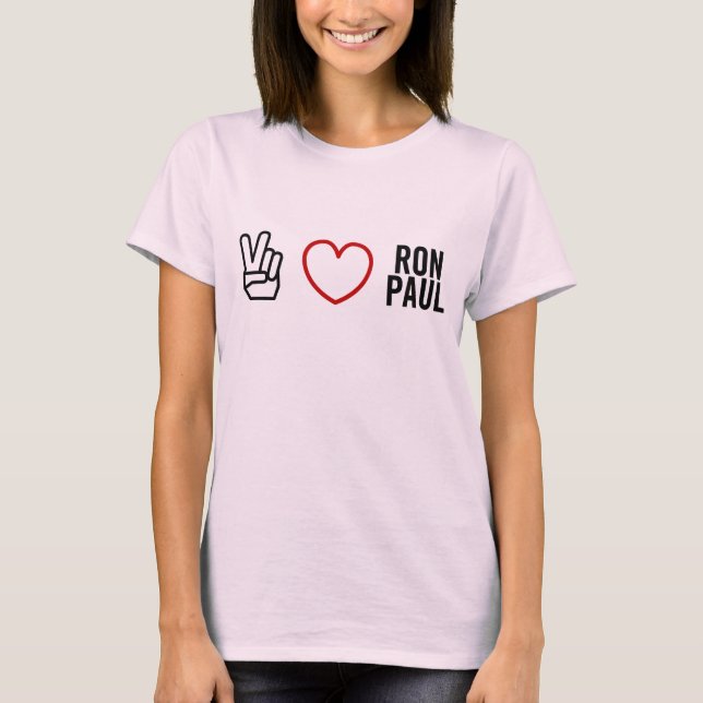 Camisa de Ron Paul del amor de la paz (Anverso)