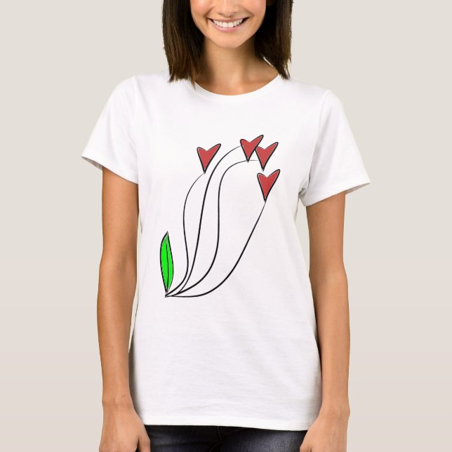 Camisa de Rosas de corazón de amor moderno (Anverso)