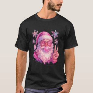 Camisa de Santa soplando burbujas de chicle rosa, 