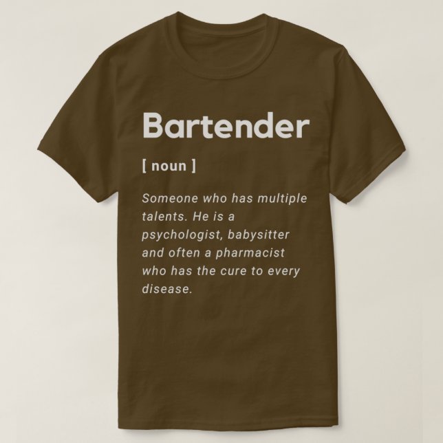 Camisa de significación divertida de Bartender (Diseño del anverso)