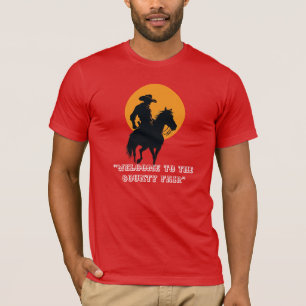 Camisa de Silueta de Vaquero al Atardecer
