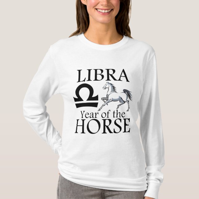 Camisa de símbolo de Libra de Zodiaco de Caballo (Anverso)