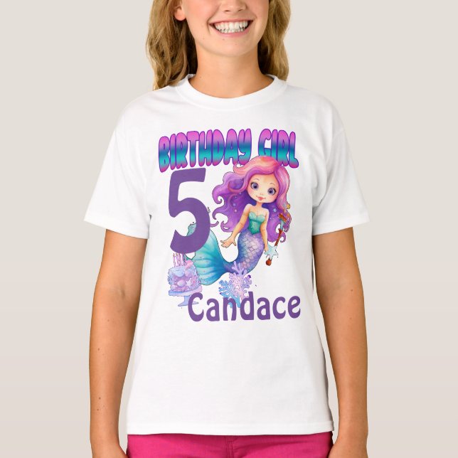 Camisa de sirena de cumpleaños personalizada - Aña (Anverso)