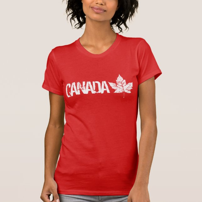 Camisa de souvenir de Guay Canada Tshirt Retro Map (Anverso)