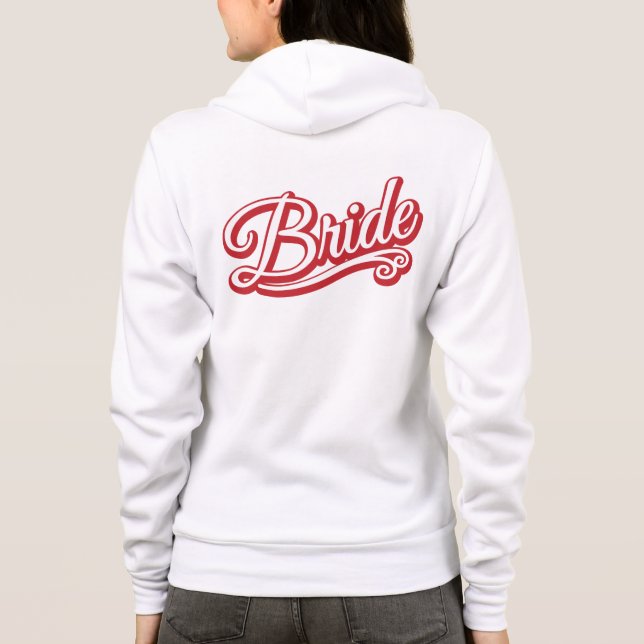 Camisa de sudor de la novia roja y blanca (Reverso)