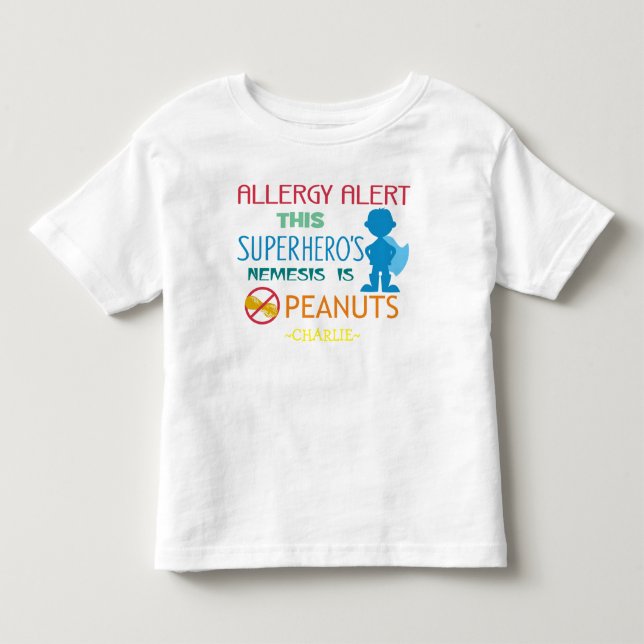 Camisa de Superhéroe de alerta de alergía de cacah (Anverso)