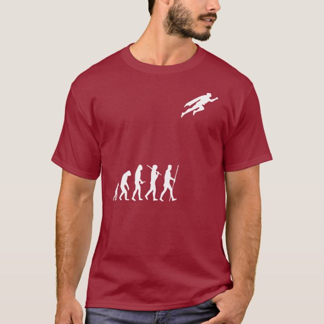 Camisa de superhéroe "La evolución del hombre" (Anverso)