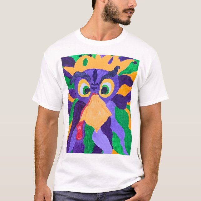 Camisa de té blanca con coro, Rooster Extraordinai (Anverso)