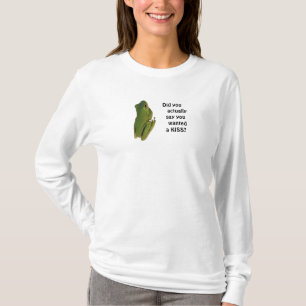 Camisa de té con una guapa rana verde