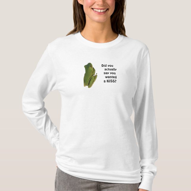 Camisa de té con una guapa rana verde (Anverso)