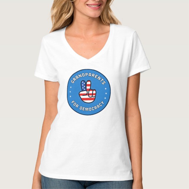 Camisa de té de cuello V para mujeres (Anverso)