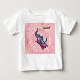 Camisa de té para una niña con dragón en rosa