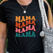 Camisa de texto retro ondulada Mama T-Shirt