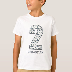 Camisa de tiburón de segundo cumpleaños personaliz