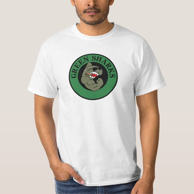 camisa de tiburón verde oscuro contorno (Anverso)