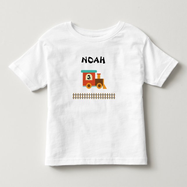Camisa de tren de cumpleaños para niños pequeños (Anverso)