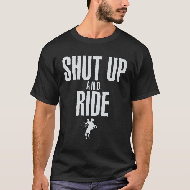 Camisa de vaquero Cállate y cabalga para vaqueras  (Anverso)